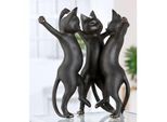 Tierfigur GILDE "Katze Gatto-Trio, schwarz", schwarz, B:26cm H:30,5cm T:21cm, Kunstharz, Dekofiguren, Tierfigur