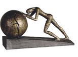 Dekofigur CASABLANCA BY GILDE "Skulptur Heavy Ball", braun (bronzefarben), B:37cm H:22cm T:11cm, Polyresin, Dekofiguren, Dekofigur, Dekoobjekt, Höhe 22 cm, mit Spruchanhänger, Wohnzimmer