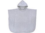 Badeponcho WÖRNER "Sterne hellgrau", grau (hellgrau), L:60cm, Baumwoll-Webfrottier, Hausmäntel, Badeponcho, maschinenwaschbar, trocknergeeignet