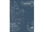 Bild KOMAR "Star Wars Blueprint Falcon", schwarz-weiß (farbe bild(er): schwarz, weiß), B:30cm H:40cm, Holz, Papier, Bilder, Bild, Wandbild zur Dekoration im Kinderzimmer - ohne Rahmen