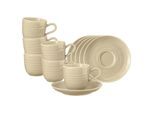 Tasse SELTMANN WEIDEN "Espressotassen mit Untertassen Terra 0,09 l 6er Set", beige (sandbeige), 6 tlg., Porzellan, Trinkgefäße, Tasse