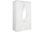 Kleiderschrank SCHLAFKONTOR "Paul Schlafzimmerschrank mit Spiegel", weiß, B:120cm H:195cm T:55cm, Schränke, Kleiderschrank, Schlafzimmer Schrank Garderobe Bestseller