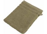 Waschhandschuh WEWO FASHION "9518W", grün (sage), B:16cm L:21cm, Frottee, Waschlappen, Waschhandschuh, saugstark
