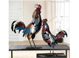 Tierfigur GILDE "Figur Hahn "Otto", bunt (mehrfarbig), B:38,5cm H:50cm T:15cm, Metall, Dekofiguren, Tierfigur