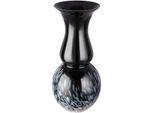 Tischvase GILDE "Vase Rémy", schwarz, H:43cm Ø:20,5cm, Glas, Vasen, Tischvase, Europäische Handarbeit, aus durchgefärbtem Glas