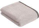 Badetuch BUGATTI "Prato", grau (light grau), B:67cm L:140cm, Walkfrottier, Obermaterial: 100% Baumwolle, Handtücher, Badetuch, Uni Farben, mit melierter Optik im Saum