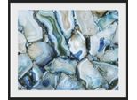 Bild QUEENCE "Cinderella", blau (farbe rahmen: schwarz, farbe bild(er): blau), B:70cm H:50cm, Acrylglas, Holz, Papier, Bilder, Bild, HD Premium Poster-Druck inkl. Holzrahmen