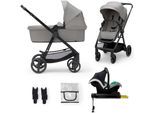 Kombi-Kinderwagen KINDERKRAFT "NEWLY 4IN1 MINK PRO", Baby, grau, Stahl, Kinderwagen Kombi-Kinderwagen