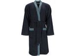 Herrenbademantel ESPRIT "Double Stripe, ideal für Sauna & Spa, Hotelbademantel, Morgenmantel" Gr. S, blau (navy blau), L:115cm, Webfrottier, Hausmäntel, Herrenbademantel, Doubleface Kimonomantel