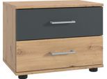 Nachtkommode WIMEX "Taiga", grau (artisan eiche nachbildung, graphit), B:52cm H:40cm T:38cm, Holzwerkstoff, Sideboards, Nachtkommode, mit 2 Schubladen, 52cm breit