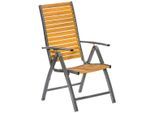 Gartensessel MERXX "Santorin", braun, B:54cm H:109cm T:65cm, Sessel, Gartensessel, Akazienholz/Aluminium, klappbar, braun