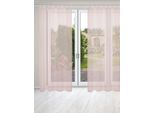 Vorhang HOME WOHNIDEEN "NESSI 2er Pack" Gr. 1, rosa (rosé), B:135cm H:245cm, Polyester, Gardinen, Vorhang, Uni, Voile, transparent, Schlaufen inkl. Zugband, 2er Pack