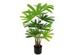 Kunstbaum I.GE.A. "Palme Rhapis im Topf Künstliche Palme Excelsa Steckenpalme Raphiapalme", grün, B:46cm H:88cm L:46cm, Polyester, Kunstpflanzen, Kunstbaum, Dekopflanze Zimmerpflanze Kunstpflanze Pflanzen Dekobaum Bäume