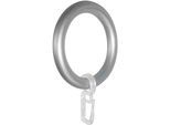 Gardinenring GARESA "Kunststoffring mit Haken" Gr. 1, silber (mattchromfarben), Ø:28cm, Gardinenbefestigungen, Gardinenring, für Durchmesser bis 28mm, einfache Montage
