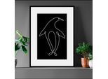 Bild QUEENCE "Lilu", schwarz (farbe rahmen: schwarz, farbe bild(er): schwarz), B:50cm H:70cm, Acrylglas, Holz, Papier, Bilder, Bild, HD Premium Poster-Druck inkl. Holzrahmen