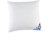 Federkopfkissen HAEUSSLING "Hygge Home Plissee (biobasiert)", weiß, B:80cm L:80cm, Bezug: 100% Baumwolle. Füllung: 70% Entenfeder, 30% Entendaune, Kopfkissen, Federkopfkissen