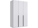 Kleiderschrank WIMEX "Mugano,in 5 Breiten,2 Höhen,2 Tiefen, viele Farben, Made in Germany", weiß, griffe schwarz, B:135cm H:208cm T:58cm, Holzwerkstoff, Schränke, Kleiderschrank, mit langen Griffen aus Metall, mit oder ohne Spiegel