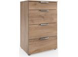 Schubkastenkommode WIMEX "Level by fresh to go", braun (plankeneiche nachbildung), B:54cm H:84cm T:41cm, Holzwerkstoff, Sideboards, Schubkastenkommode, 4 Schubladen mit soft-close Funktion, 54cm breit, 84cm hoch