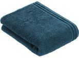 Badetuch VOSSEN "Calypso Feeling", blau (poseidon), B:67cm L:140cm, Walkfrottee, Obermaterial: 100% Baumwolle, Handtücher, Badetuch, mit schmaler Bordüre aus 100% Baumwolle, Vegan, einfarbig
