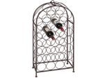 Flaschenhalter AMBIENTE HAUS "Flaschenständer gr 93cm - antikbraun", braun (antikbraun), B:42cm H:91cm L:42cm, Eisen, Flaschenhalter, Flaschenhalter