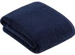 Badetuch VOSSEN "Vegan Life", blau (marine blau), B:100cm L:150cm, Webfrottier, Obermaterial: 100% Baumwolle, Handtücher, Badetuch, 100% vegan