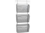 Zeitungsständer ZELLER PRESENT "Mesh", grau, B:35,5cm H:85,5cm T:9cm, Metall, Zeitungsständer, Zeitungsständer, Wand/Tür-Magazinhalter