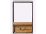 Hängeregal HEINE HOME, beige (natur), B:27cm H:42cm T:18cm, Metall, Regale, Hängeregal