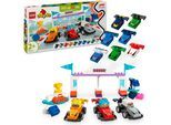 Konstruktionsspielsteine LEGO "F1 Team Rennautos mit Rennfahrern (10445), LEGO DUPLO Town", bunt, Spielbausteine, Kinder, Kunststoff, Konstruktionsspielsteine, Made in Europe