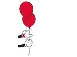 Bild KOMAR "Mickey Mouse Balloon", schwarz (farbe bild(er): schwarz), B:50cm H:70cm, Holz, Papier, Bilder, Bild, Wandbild zur Dekoration im Kinderzimmer - ohne Rahmen