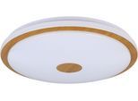 EGLO Deckenleuchte "LANCIANO 1", braun (weiß, braun), Ø 48cm H: 8cm, 1 Stk., Leuchten, Deckenleuchte in weiß und braun aus Stahl, Holz - 35W, Deckenleuchte