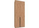 Kleiderschrank WIMEX "Mugano,in 5 Breiten,2 Höhen,2 Tiefen, viele Farben, Made in Germany", schwarz (artisan, eiche nachbildung, griffe schwarz), B:90cm H:236cm T:40cm, Holzwerkstoff, Schränke, Kleiderschrank, mit langen Griffen aus Metall, mit oder ohne Spiegel