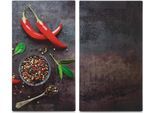 Schneide- und Abdeckplatte ZELLER PRESENT "Chilli", bunt, B:30cm L:52cm, Herdabdeckplatten, Schneide- und Abdeckplatte, Silikonfüßen