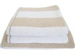Duschtuch DYCKHOFF "Maritim, Block Stripe", beige (greige), B:70cm L:140cm, Frottier, Obermaterial: 100% Baumwolle, Handtücher, Duschtuch