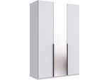 Kleiderschrank WIMEX "Mugano,in 5 Breiten,2 Höhen,2 Tiefen, viele Farben, Made in Germany", schwarz (weiß, griffe schwarz), B:135cm H:208cm T:58cm, Holzwerkstoff, Schränke, Kleiderschrank, mit langen Griffen aus Metall, mit oder ohne Spiegel
