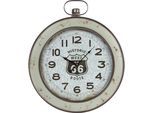Wanduhr "Waclaw" aus Holz", silber (altsilberfarben), T:5,5cm, MYFLAIR MÖBEL & ACCESSOIRES, Wanduhren, Wanduhr, rund, dekorativ in Küche & Wohnzimmer