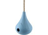 Dekofigur AM DESIGN "Vogelhaus aus Bambus", blau, B:15,5cm H:20cm, Bambus, Dekofiguren, Dekofigur, in gelb, grün oder blau