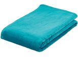 Wohndecke GÖZZE "Memphis", blau (petrol), B:180cm L:220cm, Polyester, Wohndecken, Wohndecke, in tollen Unifarben, Kuscheldecke