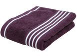 Badetuch GÖZZE "Rio", lila (beere, weiß), B:70cm L:140cm, Walkfrottee, Obermaterial: 100% Baumwolle, Handtücher, Badetuch, mit feiner Streifenbordüre