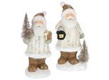 Dekofigur I.GE.A. "Nikolaus aus Keramik, 2er Set", gold (weiß, gold), B:7cm H:21cm, Keramik, Dekofiguren, Dekofigur, Mit Baum Laterne Geschenk Figur Dekoration Weihnachtsdeko