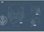 Bild KOMAR "Star Wars EP9 Blueprint Kylo Helmet", schwarz-weiß (farbe bild(er): schwarz, weiß), B:70cm H:50cm, Holz, Papier, Bilder, Bild, Wandbild zur Dekoration im Kinderzimmer - ohne Rahmen