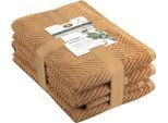Handtuch Set GÖZZE "Viola", beige (sand), 6 Stk., Frottier, Frottier, Obermaterial: 100% Baumwolle, Handtücher, Handtuch Set