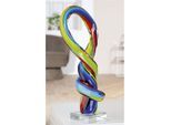 Fantasy-Figur CASABLANCA BY GILDE "Skulptur Loop, mehrfarbig", bunt (mehrfarbig), B:17cm H:34cm T:10cm, Glas, Dekofiguren, Fantasy-Figur