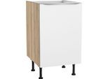 Spülenschrank KOCHSTATION "KS-Aken", weiß (weiß, wildeiche nachbildung), B:50cm H:87cm T:58,4cm, Schränke, Spülenschrank