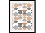 Bild QUEENCE "Punkte", bunt (farbe rahmen: schwarz, farbe bild(er): bunt), B:40cm H:50cm T:3cm, Acrylglas, Holz, Papier, Bilder, Bild, HD Premium Poster-Druck inkl. Holzrahmen