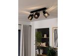 EGLO Deckenspot "SEGOVIA", schwarz, 3, Ø 0 H: 17,2cm, 1 Stk., Leuchten, Deckenlampe, Metall und Holz in Schwarz, Deckenspot mit E27 Fassung, Deckenspot