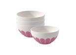 Schale VILLEROY & BOCH "Müslischalen Fleur Couleur ø 14,1 cm 4er Set", pink (cassis), L:14,1cm, Schüsseln, Schale