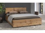 Bett OTTO HOME "Cross, moderner Bettrahmen", braun (wotan eiche, wotan eiche, schwarz, wotan eiche), B:164cm H:91cm L:205cm, Betten, Bett, Doppelbett in zwei Grössen, stabiles Bettgestell