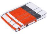 Duschtuch GÖZZE "Berlin Streifen", orange (orange, anthrazit), B:70cm L:140cm, Frottier, Obermaterial: 100% Baumwolle, Handtücher, Duschtuch