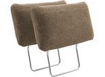Kopfstütze SIT & MORE "Moreno, B: 50 cm", braun (hellbraun), B:50cm H:25cm T:12cm, 100% Polyester, Polsterauflagen, Kopfstütze, Set: 2 Stück, passend zur Serie