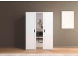 Drehtürenschrank RAUCH "Kleiderschrank Schrank Garderobe Wäscheschrank NARAI mit Spiegel", weiß (alpinweiß), B:140cm H:194cm T:53cm, Holzwerkstoff, Schränke, Drehtürenschrank, Griffausfräsungen für eine grifflose Optik TOPSELLER MADE IN GERMANY